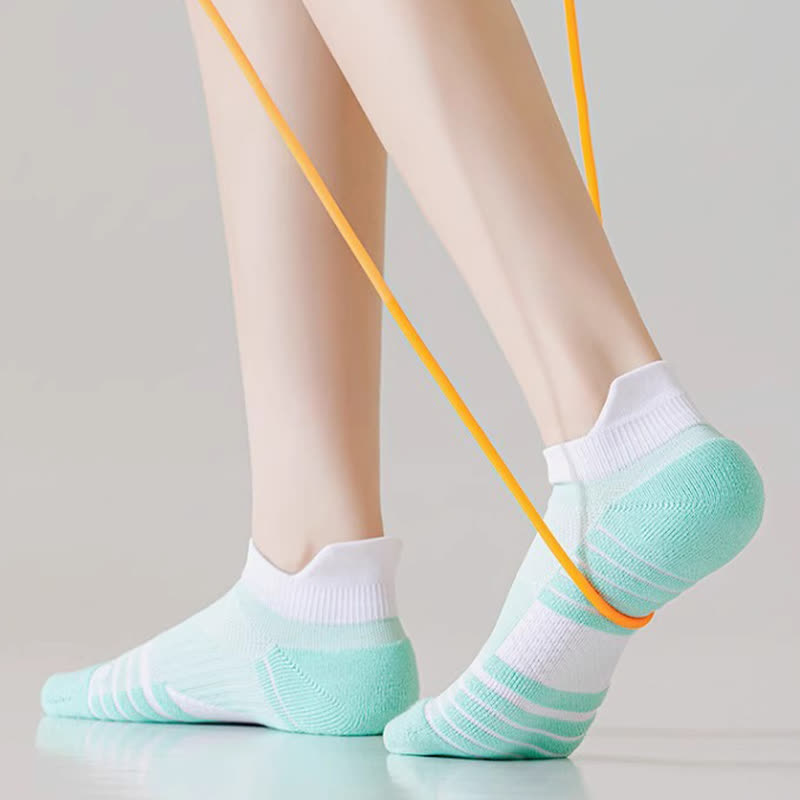 Striped Sweat-wicking Cotton Sports Ankle Compression Socks(6 Pairs)