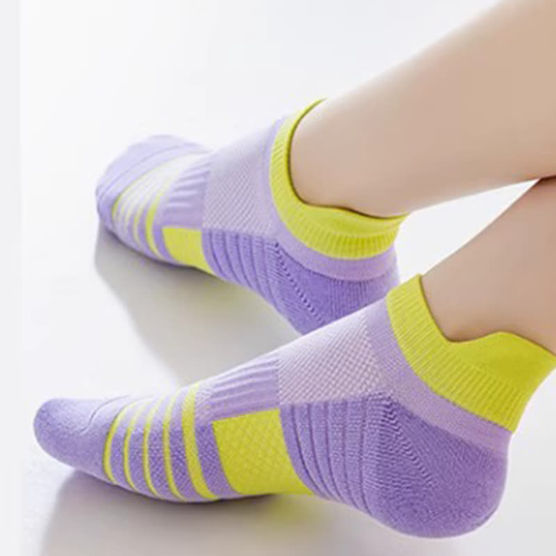 Striped Sweat-wicking Cotton Sports Ankle Compression Socks(6 Pairs)