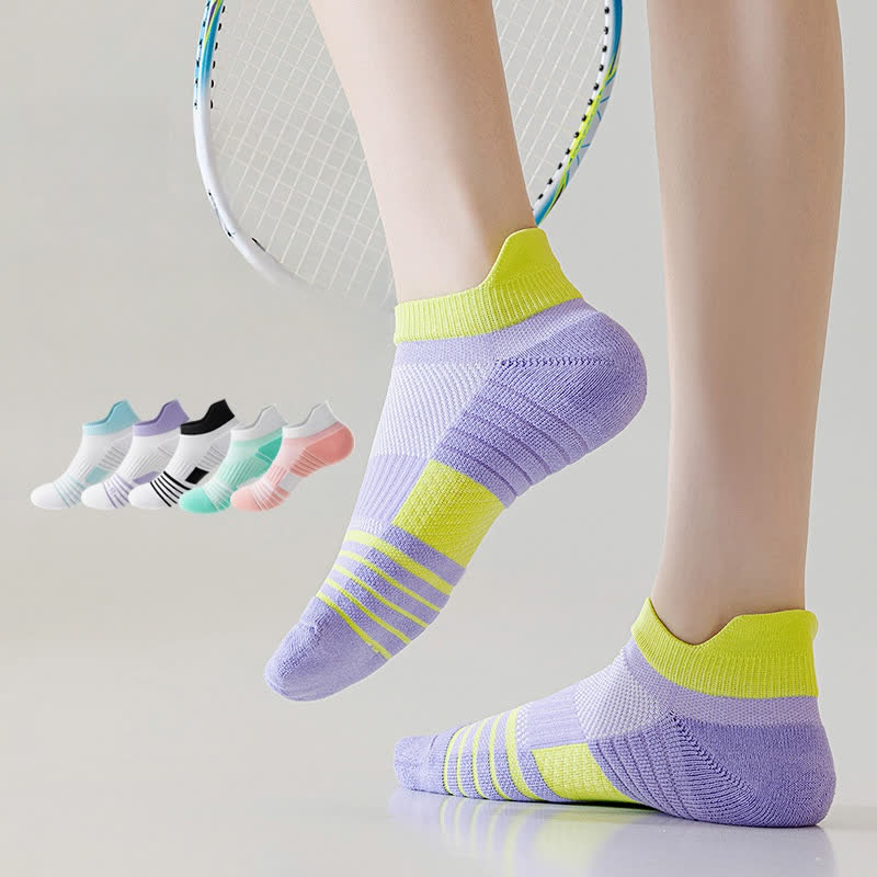 Striped Sweat-wicking Cotton Sports Ankle Compression Socks(6 Pairs)