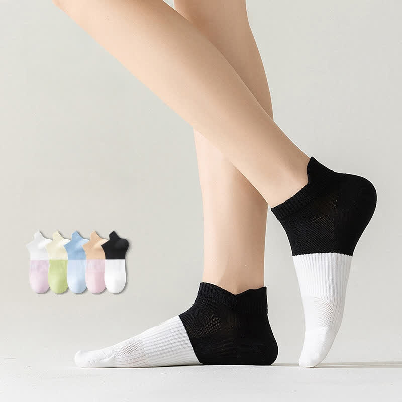 Letter Thin Breathable Sports Ankle Compression Socks(5 Pairs)
