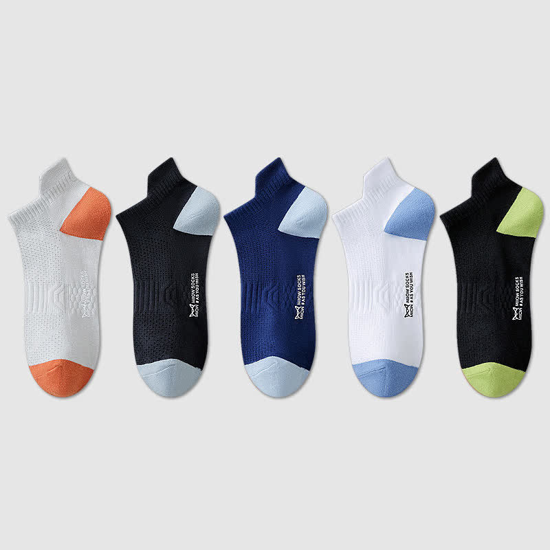 Cotton Sweat-wicking Mesh Breathable Ankle Compression Socks(5 Pairs)