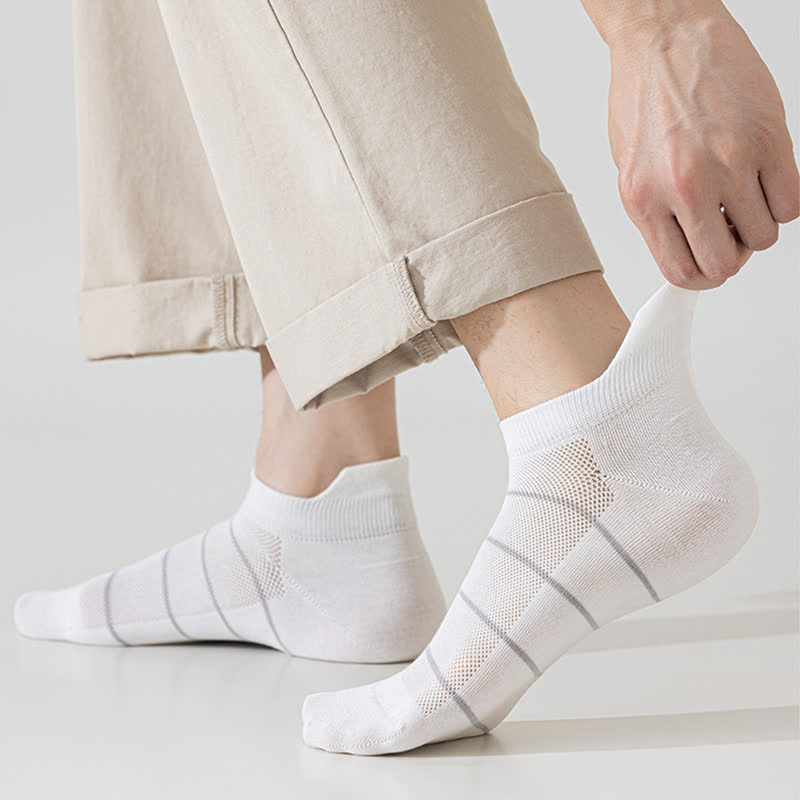 Striped Cotton Mesh Breathable Ankle Compression Socks(5 Pairs)