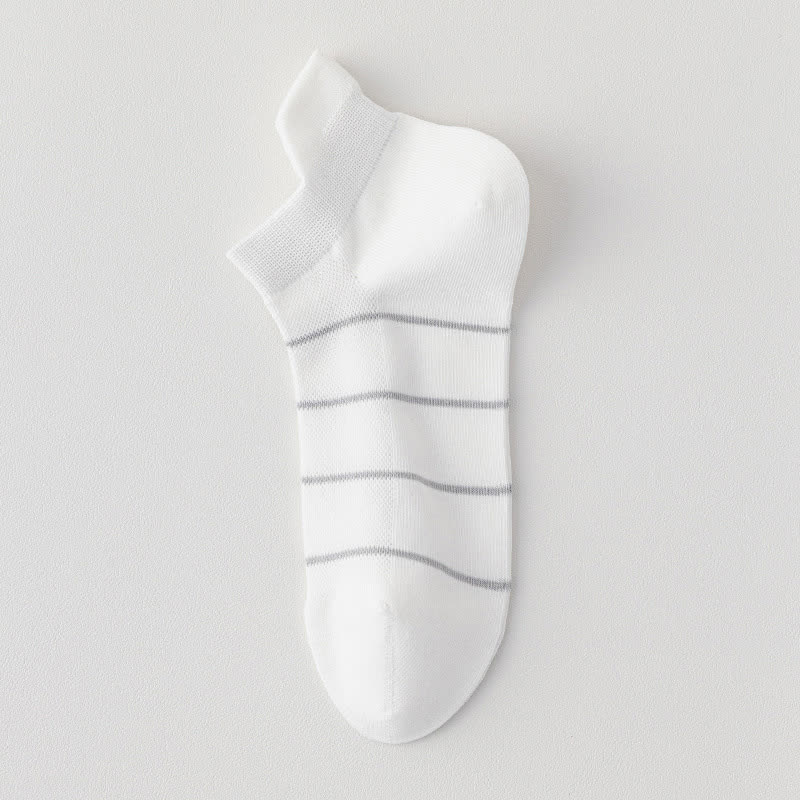 Striped Cotton Mesh Breathable Ankle Compression Socks(5 Pairs)