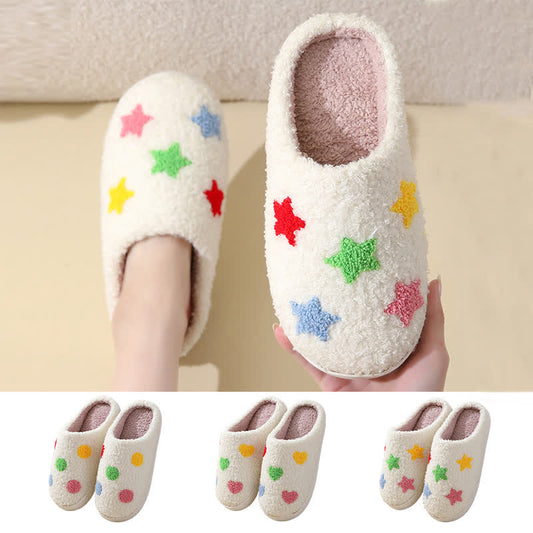 Plusock Plus Size Comfy Colorful Pattern Home Slippers