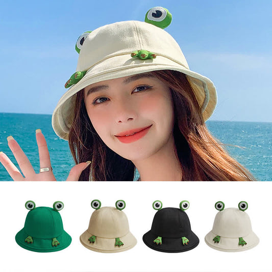 Plusock Cute Frog Design Bucket Hat