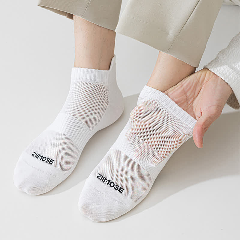 Letter Print Mesh Thin Sport Ankle Socks(5 Pairs)