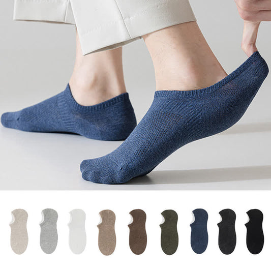 Plusock Solid Color Thin Cotton Mesh Breathable Sport Ankle Socks(9 Pairs)