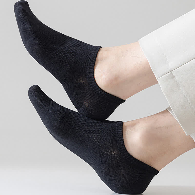 Solid Color Thin Cotton Mesh Breathable Sport Ankle Socks(9 Pairs)