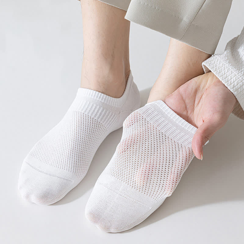 Solid Color Thin Cotton Mesh Breathable Sport Ankle Socks(9 Pairs)