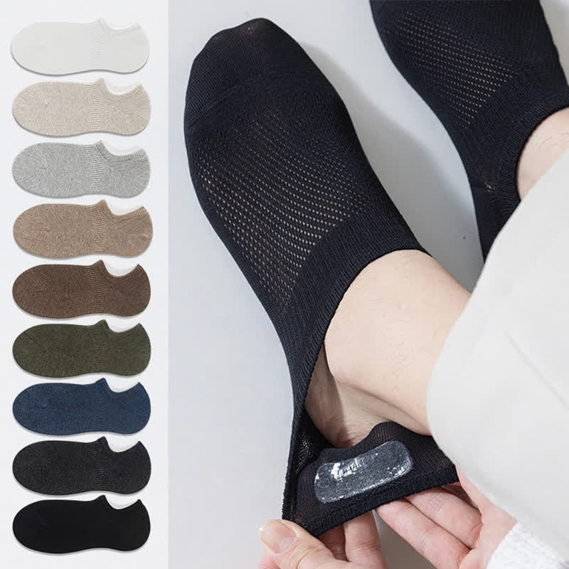 Solid Color Thin Cotton Mesh Breathable Sport Ankle Socks(9 Pairs)
