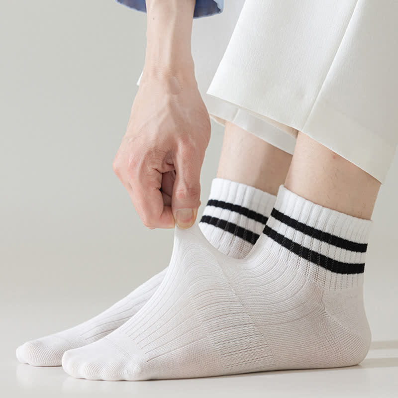 Striped Thin Cotton Breathable Ankle Sports Socks(6 Pairs)