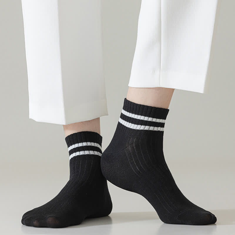 Striped Thin Cotton Breathable Ankle Sports Socks(6 Pairs)
