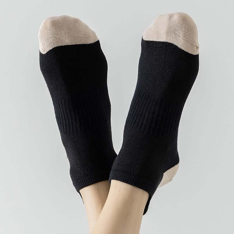 Plus Size Color Block Breathable Sport Ankle Socks(6 Pairs)