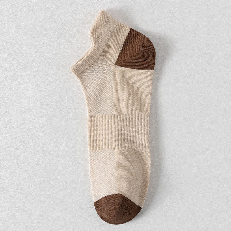 Plus Size Color Block Breathable Sport Ankle Socks(6 Pairs)