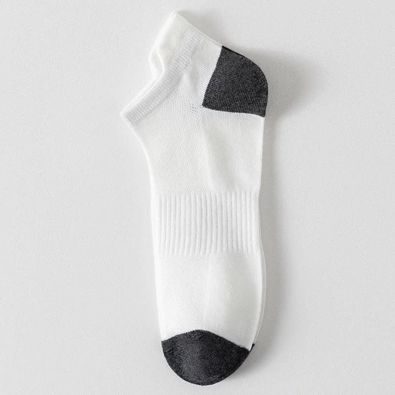 Plus Size Color Block Breathable Sport Ankle Socks(6 Pairs)