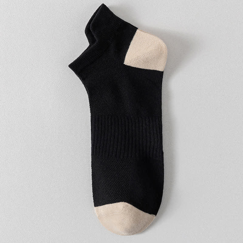 Plus Size Color Block Breathable Sport Ankle Socks(6 Pairs)