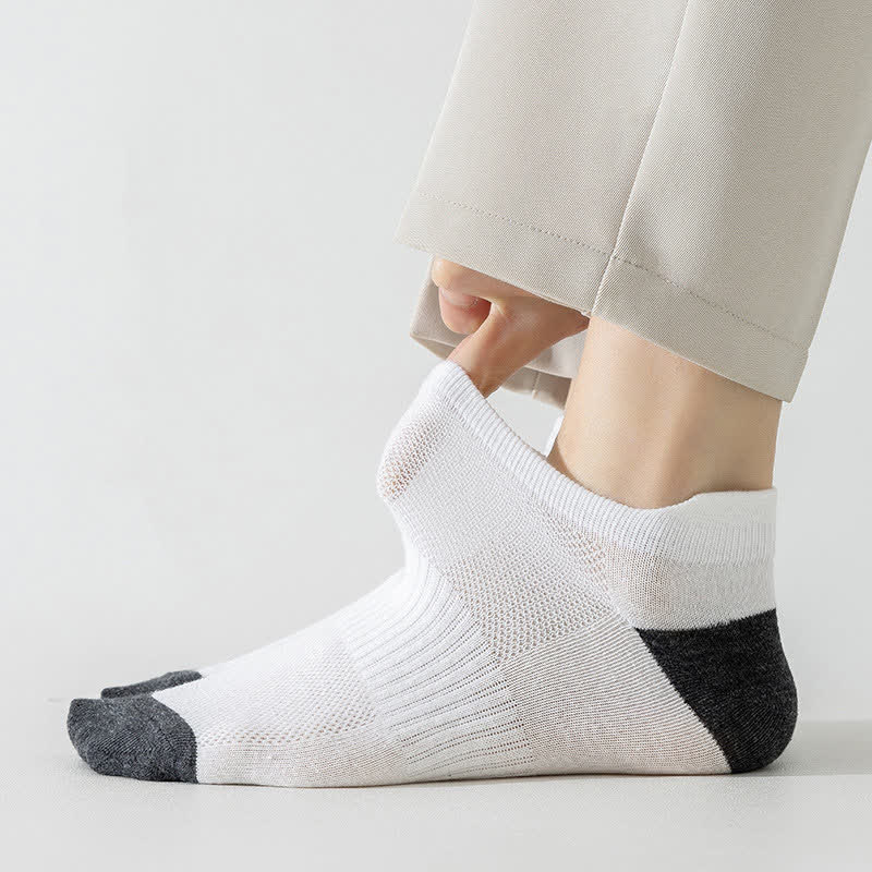 Plus Size Color Block Breathable Sport Ankle Socks(6 Pairs)
