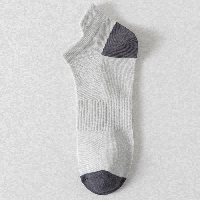 Plus Size Color Block Breathable Sport Ankle Socks(6 Pairs)