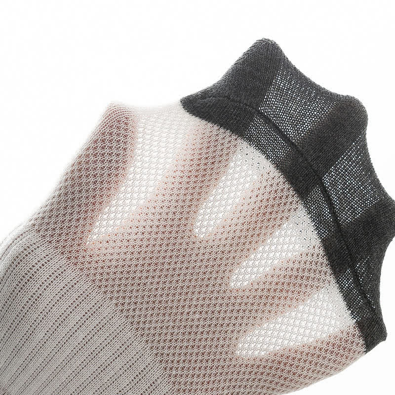 Plus Size Color Block Breathable Sport Ankle Socks(6 Pairs)