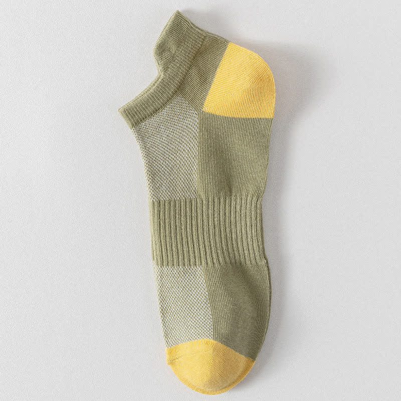 Plus Size Color Block Breathable Sport Ankle Socks(6 Pairs)