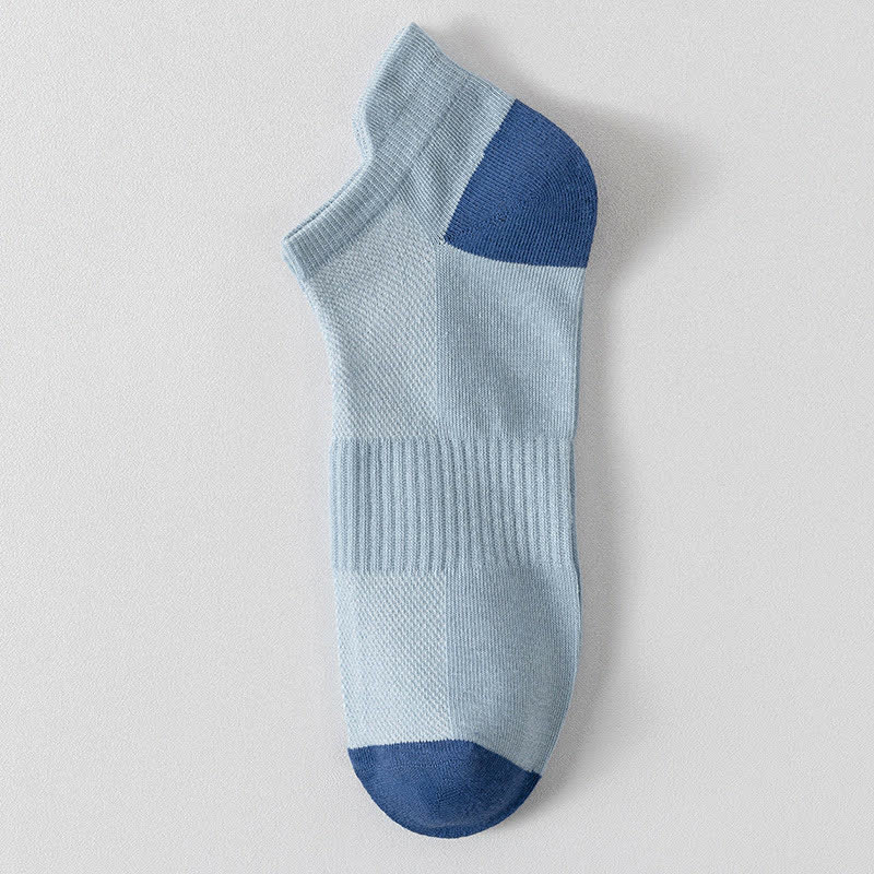 Plus Size Color Block Breathable Sport Ankle Socks(6 Pairs)