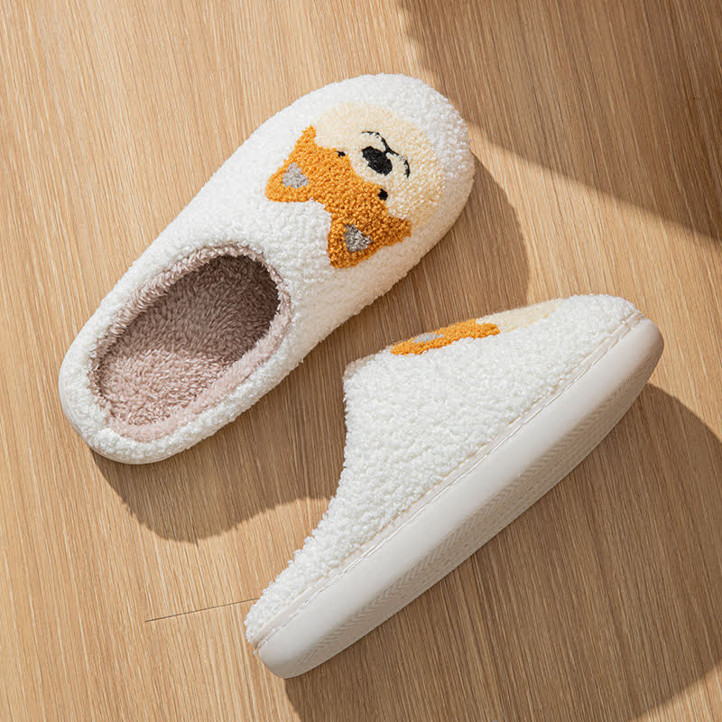 Cartoon Dog Fluffy Home Slippers