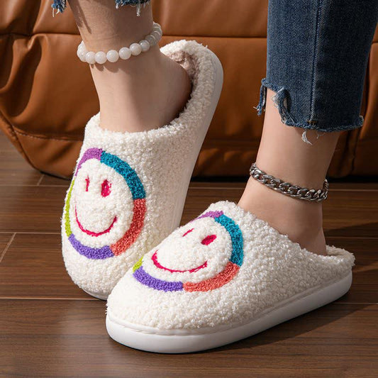 Plusock Smiley Face Fluffy Home Slippers