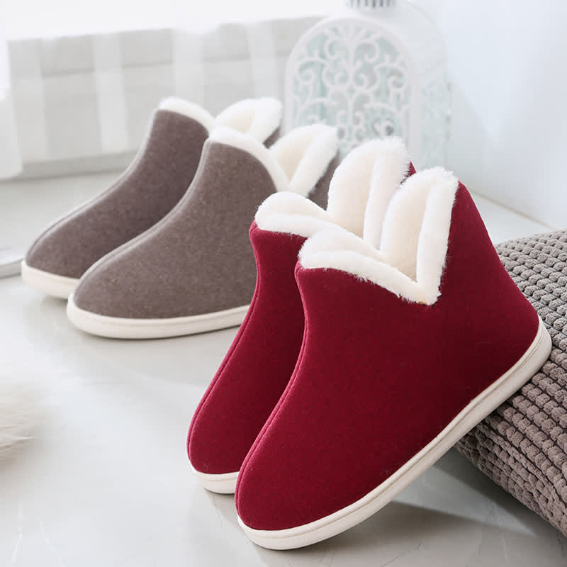 Solid Color High Top Warm Slippers - image 6