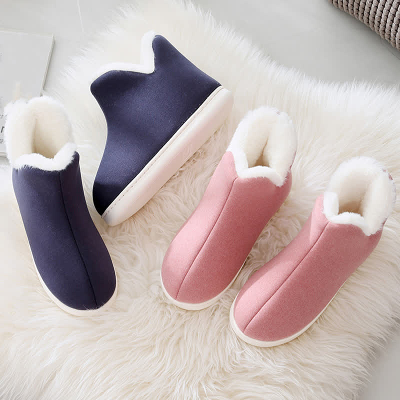 Solid Color High Top Warm Slippers - image 5