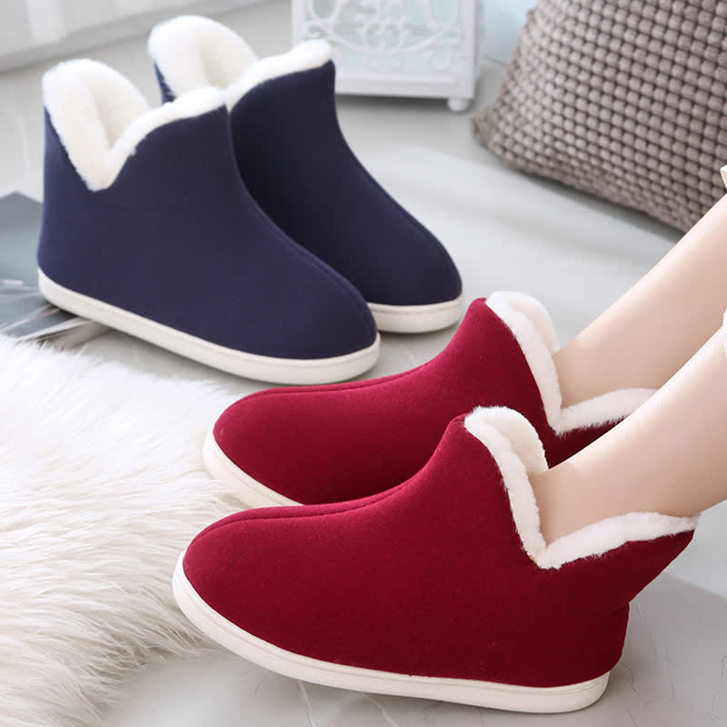 Solid Color High Top Warm Slippers - image 2