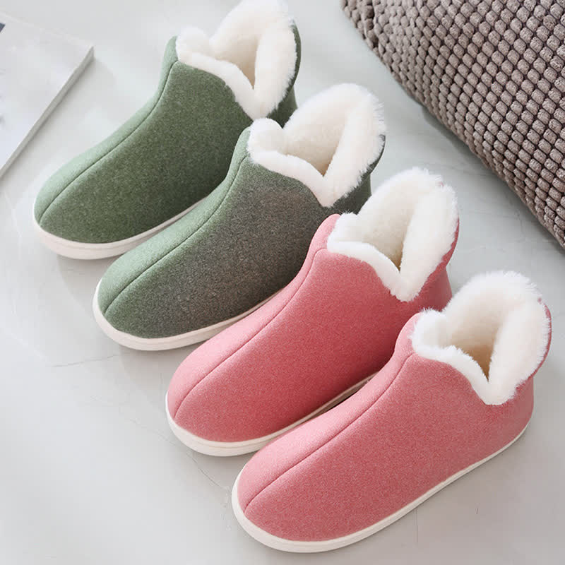 Solid Color High Top Warm Slippers - image 3