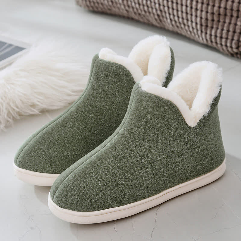 Solid Color High Top Warm Slippers - Green - EU39-40(US6-7) - image 15