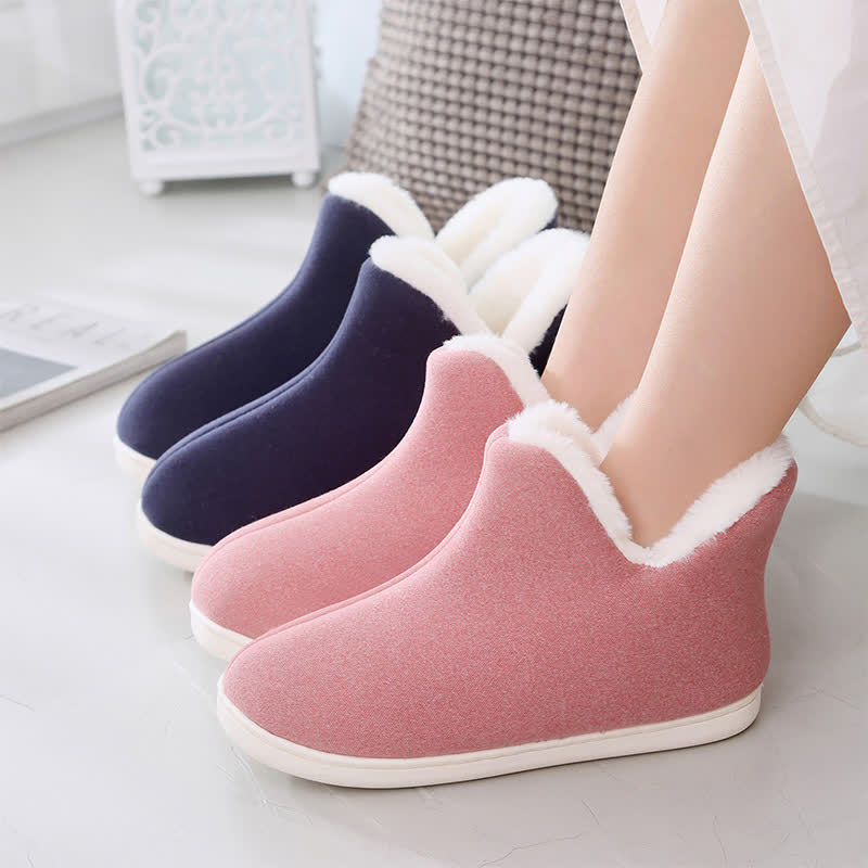Solid Color High Top Warm Slippers - image 1