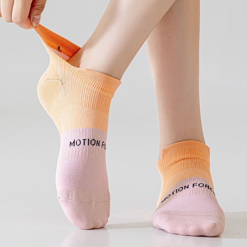 Color Block Letter Print Ankle Compression Socks(8 Pairs)