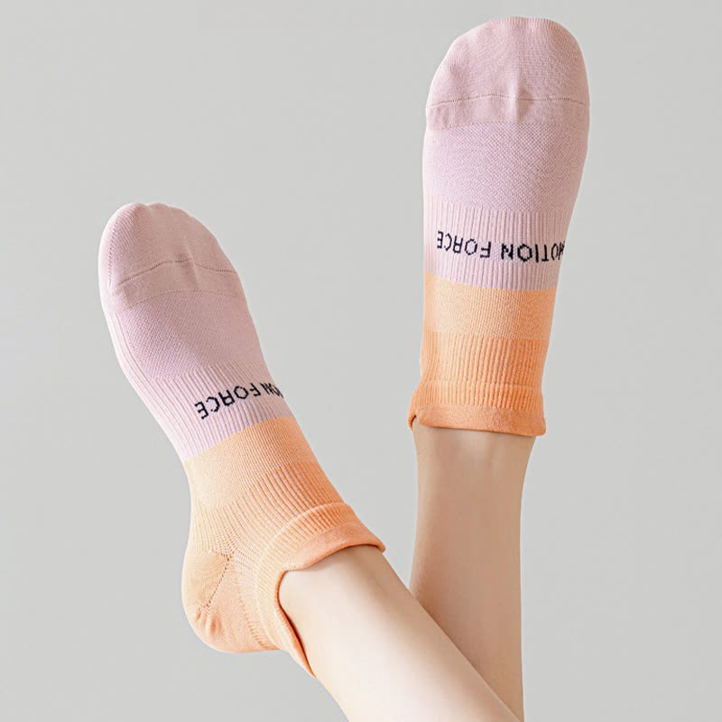Color Block Letter Print Ankle Compression Socks(8 Pairs)
