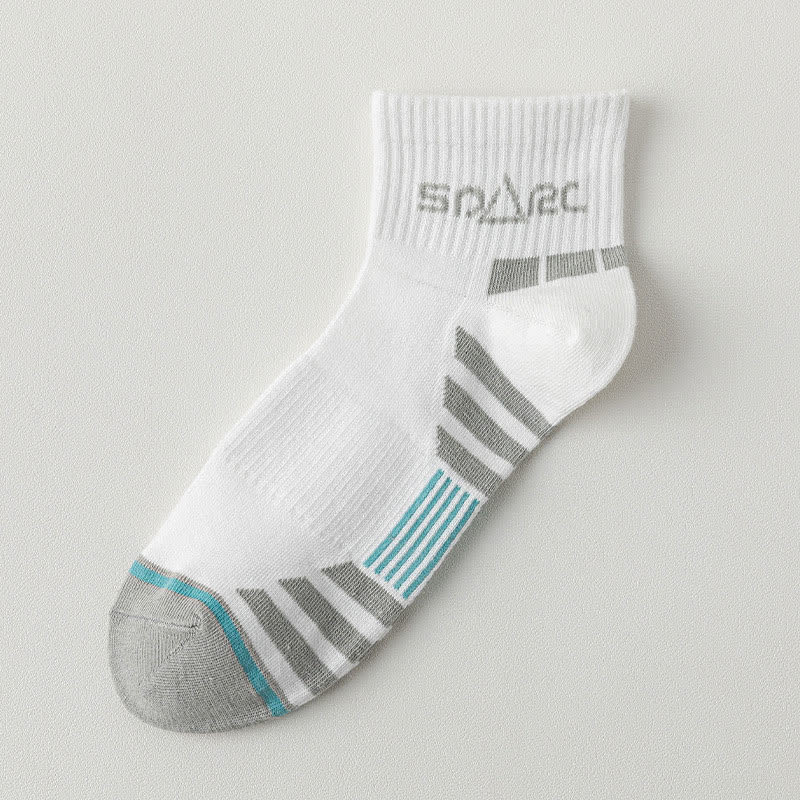Thin Striped Sweat-wicking Mesh Ankle Compression Socks(5 Pairs)