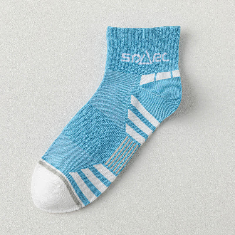 Thin Striped Sweat-wicking Mesh Ankle Compression Socks(5 Pairs)