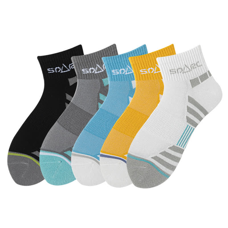Thin Striped Sweat-wicking Mesh Ankle Compression Socks(5 Pairs)