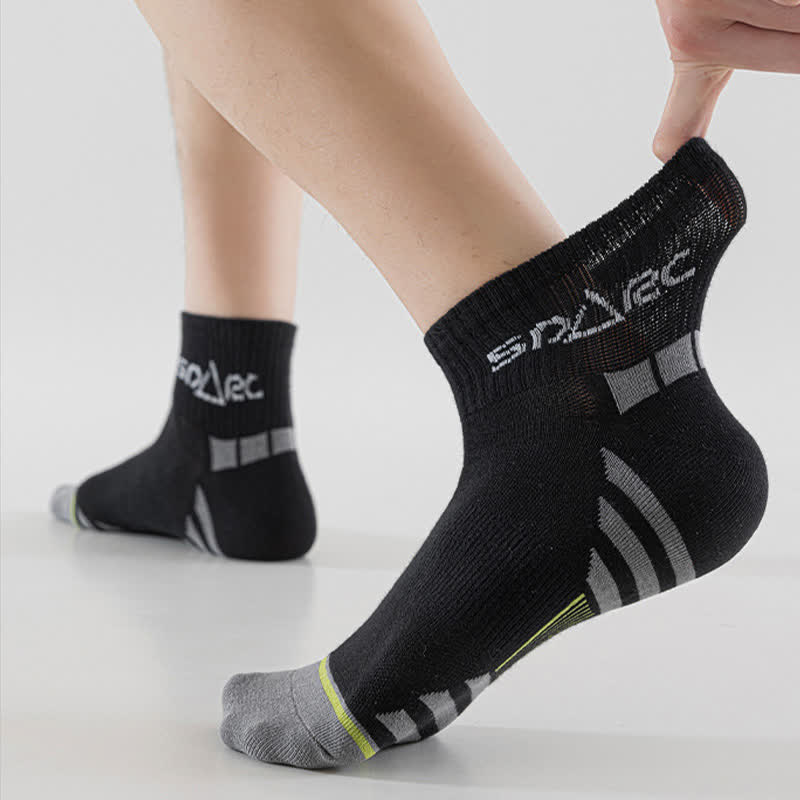 Thin Striped Sweat-wicking Mesh Ankle Compression Socks(5 Pairs)