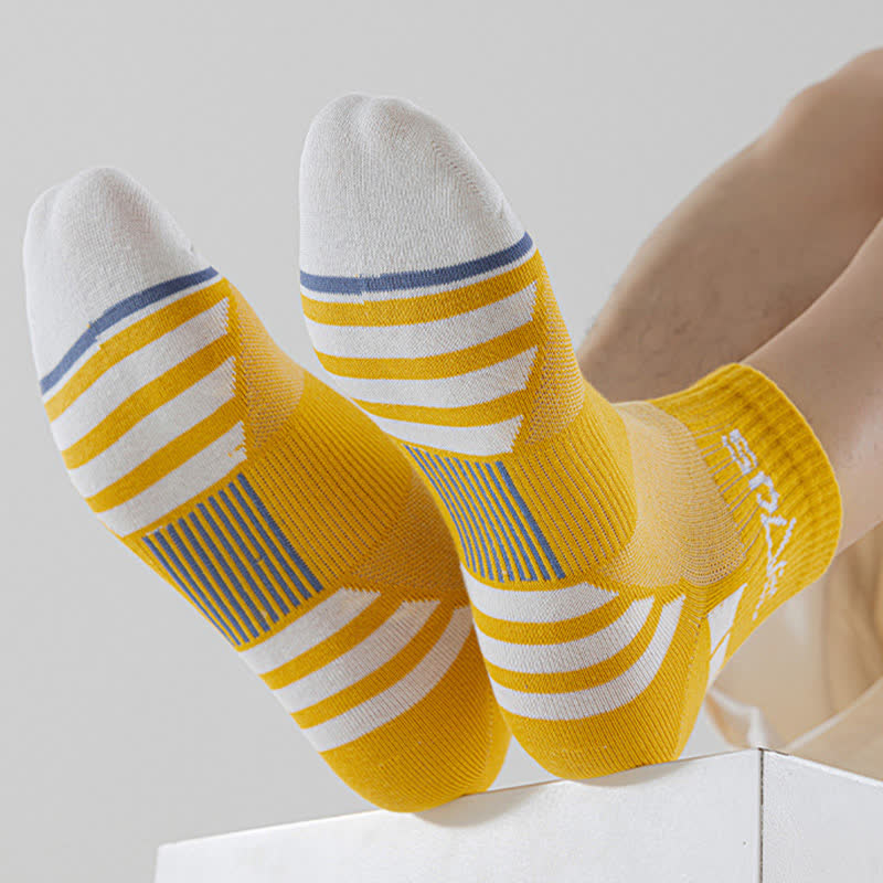 Thin Striped Sweat-wicking Mesh Ankle Compression Socks(5 Pairs)