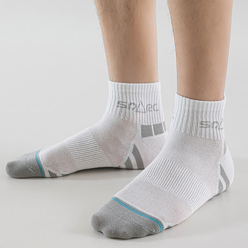 Thin Striped Sweat-wicking Mesh Ankle Compression Socks(5 Pairs)