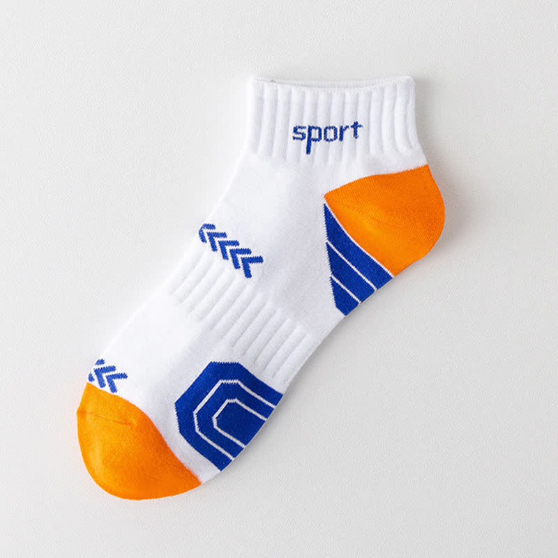 Color Block Arrow Letter Ankle Compression Socks(5 Pairs)