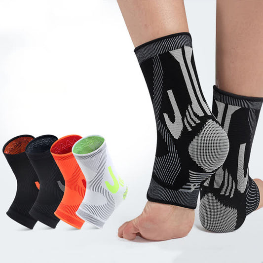 Plusock Striped Stretch Sports Knit Ankle Braces