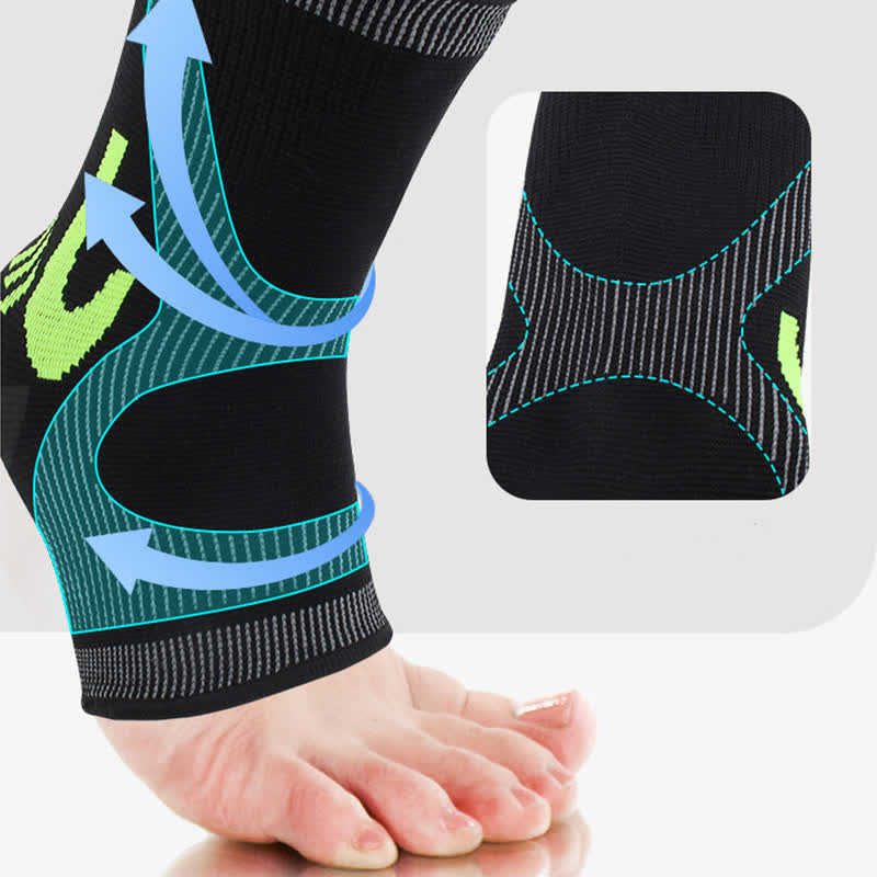 Striped Stretch Sports Knit Ankle Braces