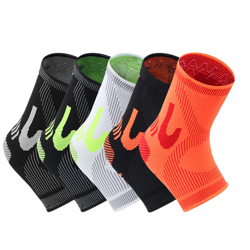Striped Stretch Sports Knit Ankle Braces