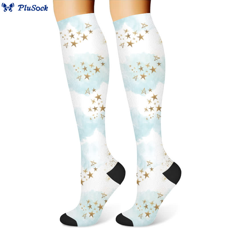 Dreamy Star Feather Compression Socks(3 Pairs)