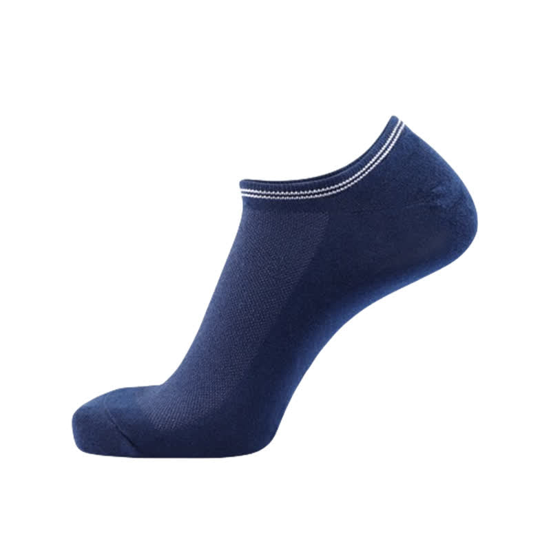 Plus Size Striped Cuff Cotton No-show Socks(5 Pairs)