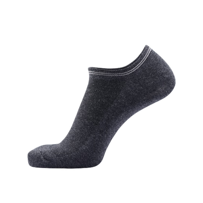 Plus Size Striped Cuff Cotton No-show Socks(5 Pairs)