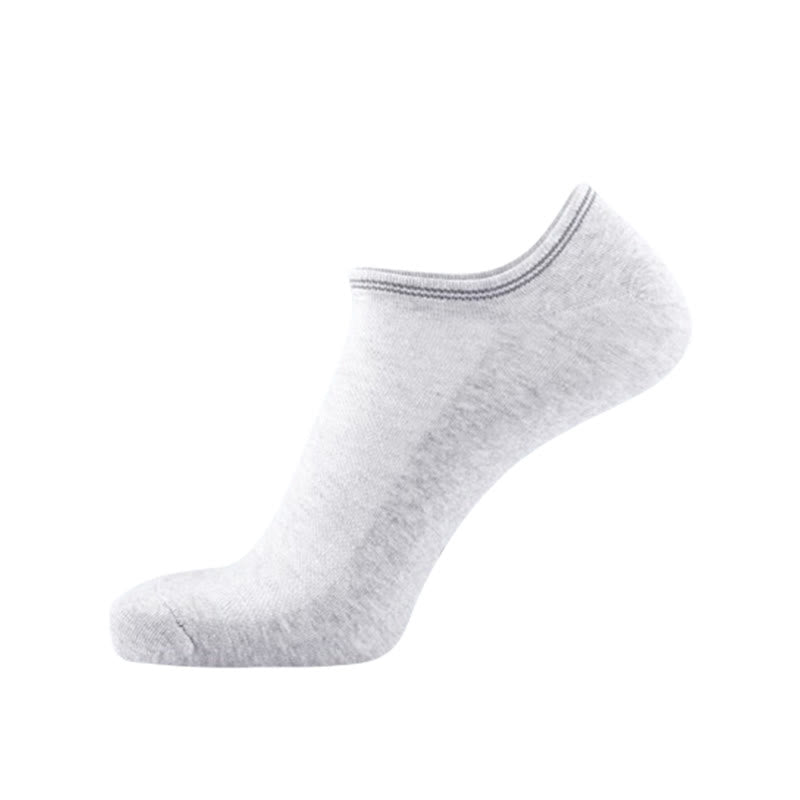 Plus Size Striped Cuff Cotton No-show Socks(5 Pairs)