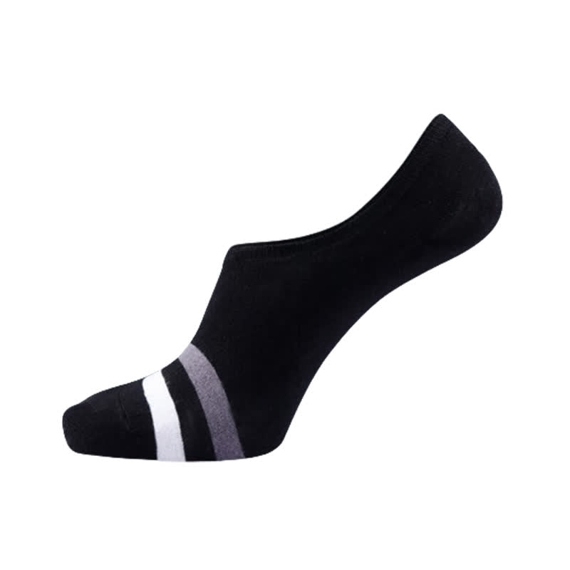 Plus Size Striped Cuff No-show Socks(5 Pairs)